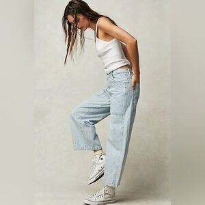 We The Free Light Wash Blue Wide-Leg Jeans